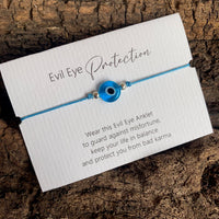 EVIL EYE PROTECTION ~ Adjustable Anklet/Bracelet ~ Light Blue