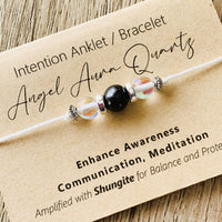 Shungite Amplified INTENTION Anklet/Bracelet - Angel Aura Quartz