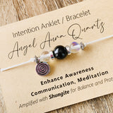 Shungite Amplified INTENTION Anklet/Bracelet - Angel Aura Quartz