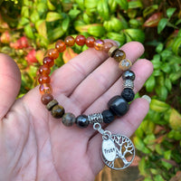 Shungite Amplified SACRAL Chakra Bracelet with Tree of Life Symbol and TRUST Charms ~ Small+ [#14]