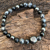 Shungite Amplified Chakra Bracelet PROTECTION / BOUNDARIES ~ Large+ [#26]