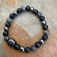 Shungite Amplified Chakra Bracelet PROTECTION / BOUNDARIES ~ Medium [#30]