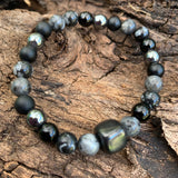 Shungite Amplified Chakra Bracelet PROTECTION / BOUNDARIES ~ Medium+ [#34]