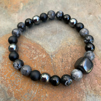 Shungite Amplified Chakra Bracelet PROTECTION / BOUNDARIES ~ Medium+ [#34]