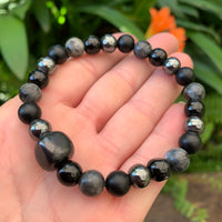 Shungite Amplified Chakra Bracelet PROTECTION / BOUNDARIES ~ Medium [#36]