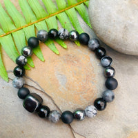 Shungite Amplified Chakra Bracelet [#22P] ~ PROTECTION / BOUNDARIES ~ Medium