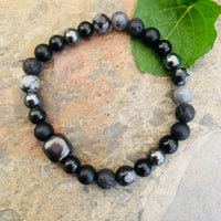 Shungite Amplified Chakra Bracelet [#24P] ~ PROTECTION / BOUNDARIES ~ Extra Large