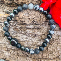 Shungite Amplified Chakra Bracelet [#24P] ~ PROTECTION / BOUNDARIES ~ Extra Large