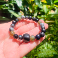 Shungite Amplified Chakra Bracelet [#32P] ~ PROTECTION / BOUNDARIES ~ Small