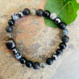 Shungite Amplified Chakra Bracelet [#34P] ~ PROTECTION / BOUNDARIES ~ Medium+