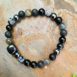 Shungite Amplified Chakra Bracelet [#34P] ~ PROTECTION / BOUNDARIES ~ Medium+