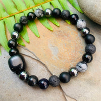 Shungite Amplified Chakra Bracelet [#36P] ~ PROTECTION / BOUNDARIES ~ Medium+