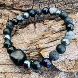 Shungite Amplified Chakra Bracelet [#36P] ~ PROTECTION / BOUNDARIES ~ Medium+