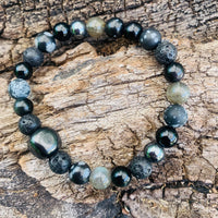 Shungite Amplified Chakra Bracelet [#38P] ~ PROTECTION / BOUNDARIES ~ Medium