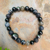 Shungite Amplified Chakra Bracelet [#38P] ~ PROTECTION / BOUNDARIES ~ Medium