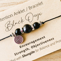 Shungite Amplified INTENTION Anklet/Bracelet - Black Onyx