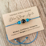 Shungite Amplified INTENTION Anklet/Bracelet - Blue Stripe Agate