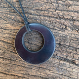 Authentic [C60] Solid Shungite Pendant ~ DOUBLE CIRCLE