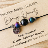 Shungite Amplified INTENTION Anklet/Bracelet - Druzy