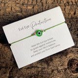 EVIL EYE PROTECTION ~ Adjustable Anklet/Bracelet ~ Green