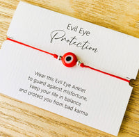 EVIL EYE PROTECTION ~ Adjustable Anklet/Bracelet ~ Red