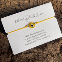 EVIL EYE PROTECTION ~ Adjustable Anklet/Bracelet ~ Yellow