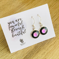 Shungite Earrings [Resin] - Lavendar Highlights LARGE