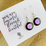 Shungite Earrings [Resin] - Lavendar Highlights LARGE