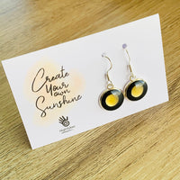 Shungite Earrings [Resin] - Gold Highlights LARGE