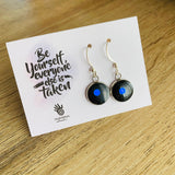 Shungite Earrings [Resin] - Midnight Blue Highlights LARGE