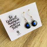 Shungite Earrings [Resin] - Midnight Blue Highlights LARGE