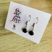 Shungite Earrings [Resin] - SMALL