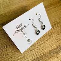 Shungite Earrings [Resin] - Silver Highlights SMALL