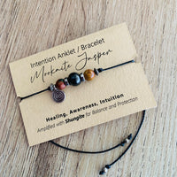 Shungite Amplified INTENTION Anklet/Bracelet - Mookaite