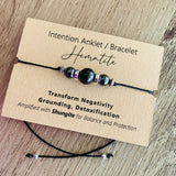 Shungite Amplified INTENTION Anklet/Bracelet - Hematite