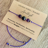 Shungite Amplified INTENTION Anklet/Bracelet - Amethyst