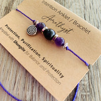 Shungite Amplified INTENTION Anklet/Bracelet - Amethyst