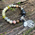 Shungite Amplified SOLAR PLEXUS Chakra Bracelet ~ Tree of Life and BELIEVE Charms  ~ Medium [#26]