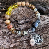 Shungite Amplified SOLAR PLEXUS Chakra Bracelet ~ Tree of Life and CREATE Charms ~ Small [#30]