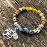 Shungite Amplified SOLAR PLEXUS Chakra Bracelet ~ Tree of Life and CREATE Charms ~ Small [#30]