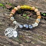 Shungite Amplified SOLAR PLEXUS Chakra Bracelet ~ Tree of Life and CREATE Charms ~ Small [#30]