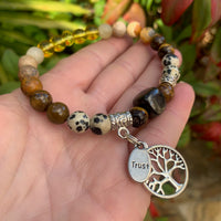 Shungite Amplified SOLAR PLEXUS Chakra Bracelet ~ Tree of Life and TRUST Charms ~ large [#34]