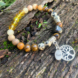 Shungite Amplified SOLAR PLEXUS Chakra Bracelet ~ Tree of Life and TRUST Charms ~ large [#34]