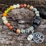 Shungite Amplified SOLAR PLEXUS Chakra Bracelet ~ Tree of Life and BELIEVE Charms  ~ Medium [#36]