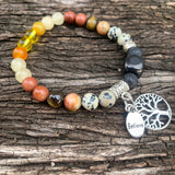 Shungite Amplified SOLAR PLEXUS Chakra Bracelet ~ Tree of Life and BELIEVE Charms  ~ Medium [#36]