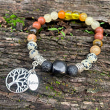 Shungite Amplified SOLAR PLEXUS Chakra Bracelet ~ Tree of Life and BELIEVE Charms  ~ Medium [#36]