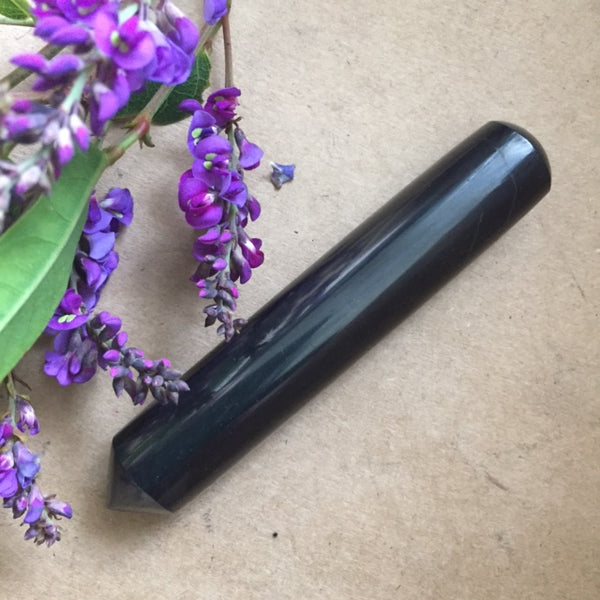 Polished Shungite Massage Wand - Single end