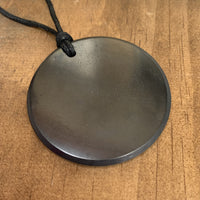 Authentic [C60] Solid Shungite Pendant ~ 50mm CIRCLE