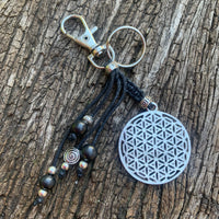 Shungite amplified Keyring/Charm ~ FLOWER OF LIFE