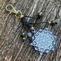 Shungite amplified Keyring/Charm ~ SACRED GEOMETRY